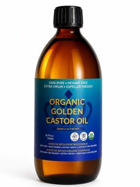 Queen of the Thrones Organic Golden Castor Oil 16.9 oz 500ml NIB